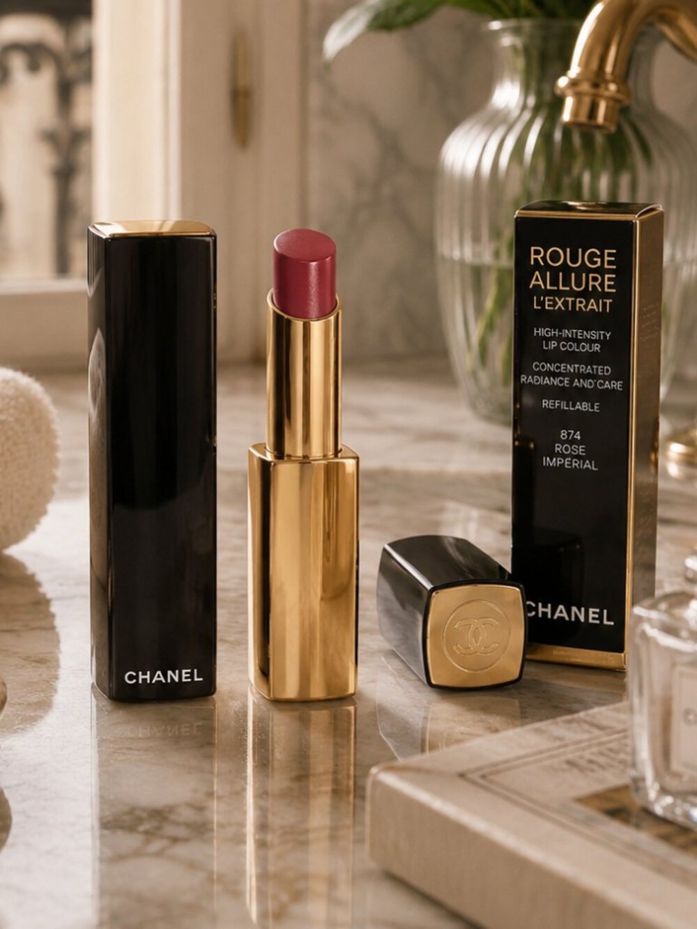 CHANEL Rouge Allure L'Extrait Lipstick 874 Rose Imperial NIB